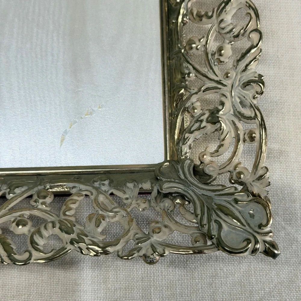 Vintage Metalcraft Silver Filigree Wall Picture Frame 8x10 Ornate Hanging Frame
